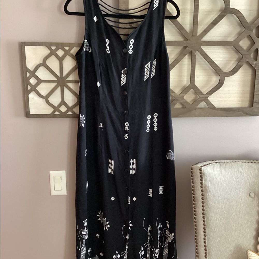 R&K Black Aztec Patterned Dress, Boho